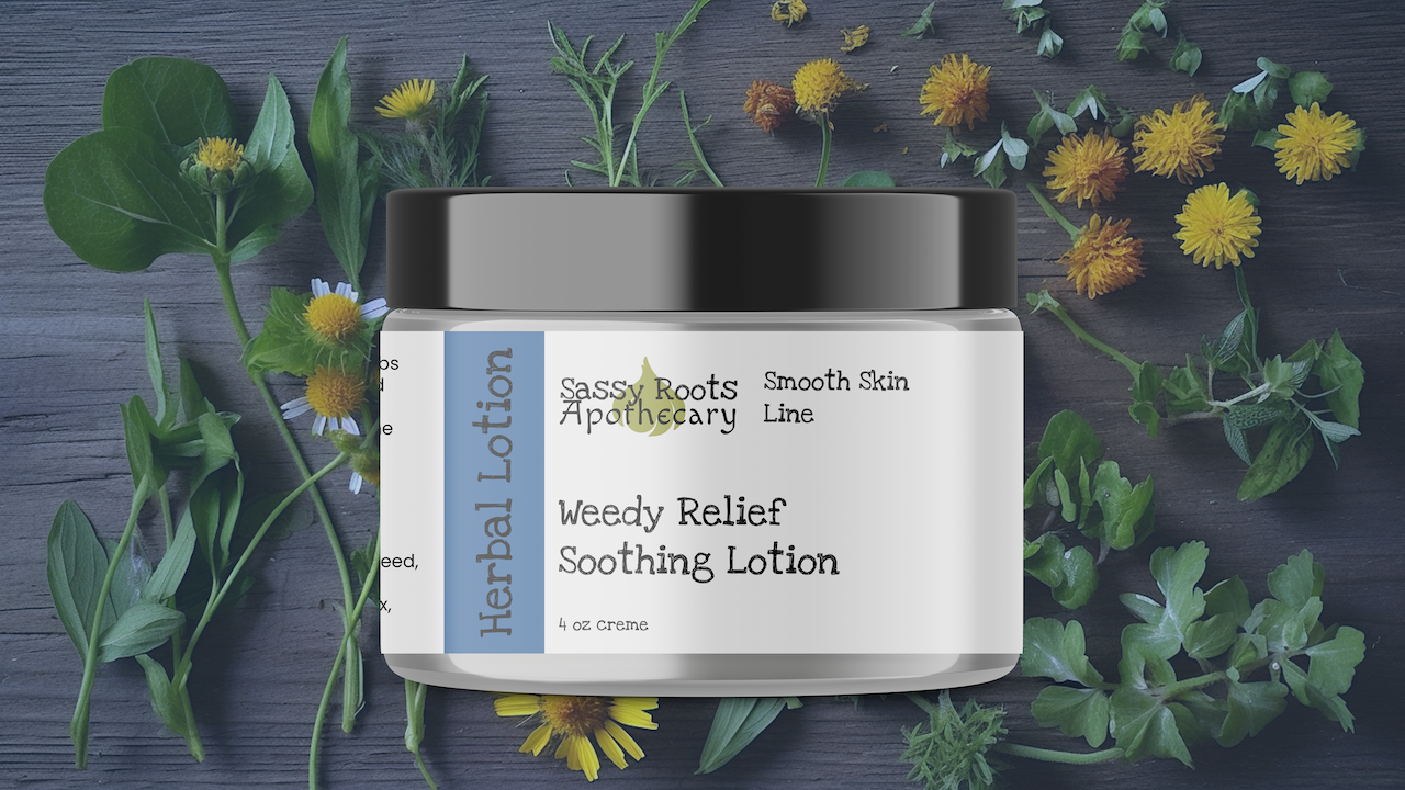 photo of weedy relief lotion.